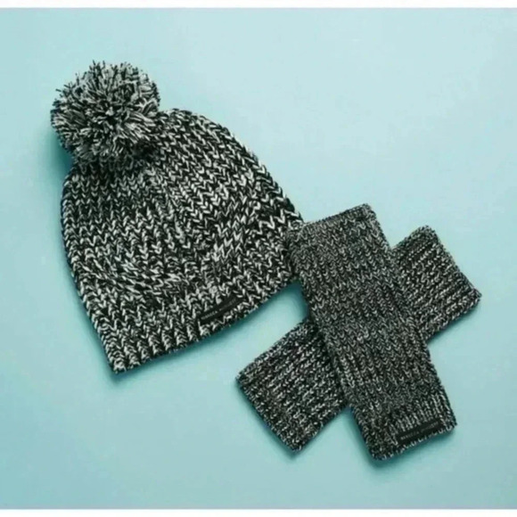 Rebecca Minkoff Marled Beanie and arm warmers set - Picture 1 of 4